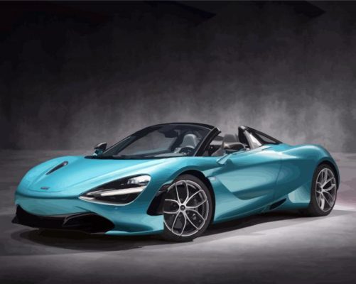 Luxury Blue Mclaren Car paint by numbers