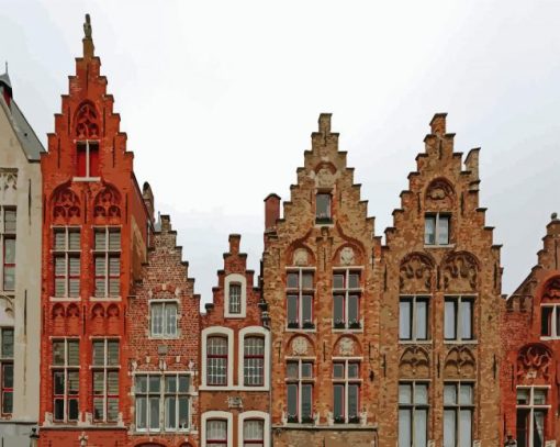 Old Buildings In Bruges paint by numbers