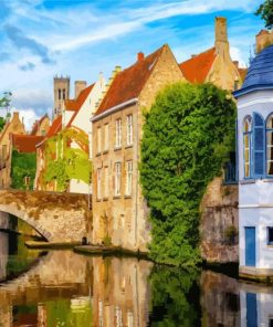 Bruges Riverside Buildings paint by numbers