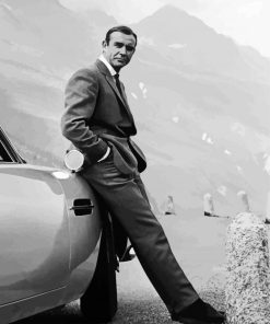 Black And White Classy Sean Connery paint by numbers