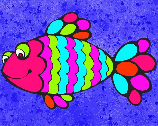Colorful Fish Art paint by numbers
