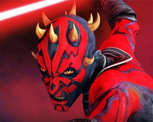Creepy Darth Maul paint by numbers