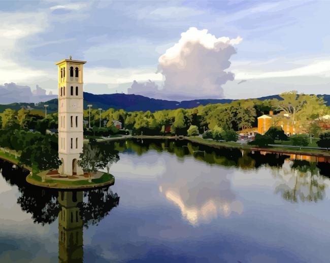 Furman University Landscape paint by numbers