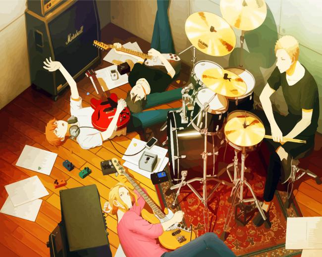Given Music Band Characters paint by numbers