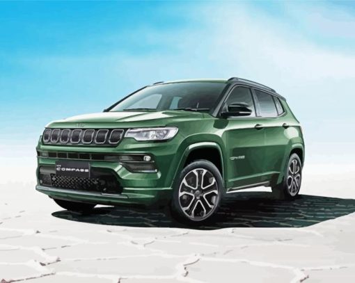 Green Jeep Compass paint by numbers