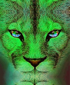 green lion face paint by number