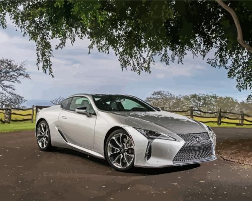 Grey Lexus LC Car paint by numbers