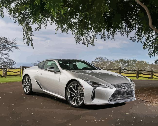 Grey Lexus LC Car paint by numbers