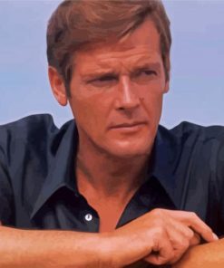 Handsome Roger Moore paint by numbers