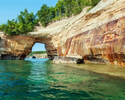 Arch Rock Landscape paint by numbers