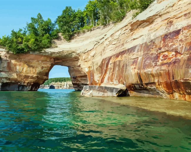 Arch Rock Landscape paint by numbers