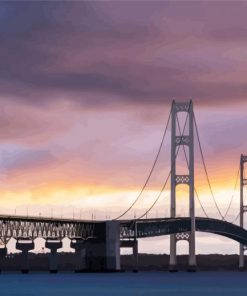 Mackinac Bridge At Sunset paint by numbers