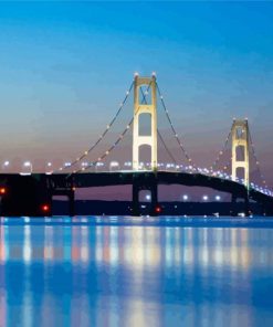 Mackinac Bridge At Night paint by numbers