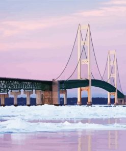 Aesthetic Mackinac Bridge paint by numbers