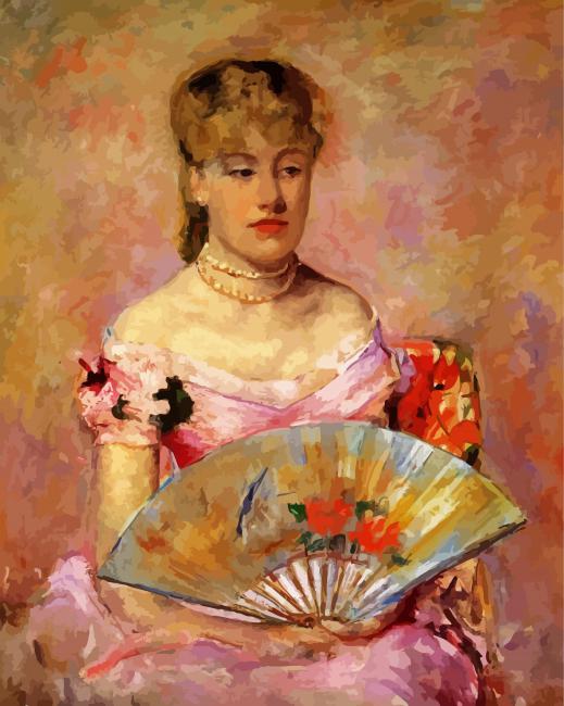 Lady With A Fan paint by numbers