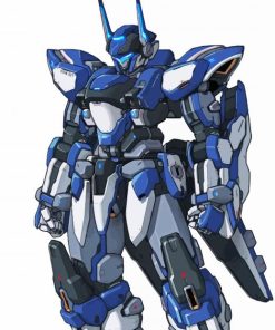 Blue Robot Anime paint by numbers