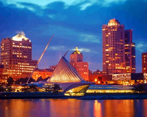 Milwaukee At Night paint by numbers
