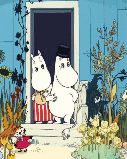 Moominpappa And Moominmamma paint by numbers