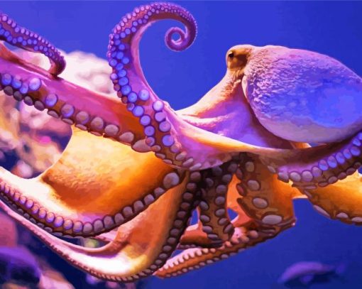 Octopus Under Water paint by numbers