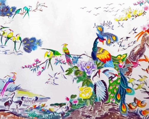 One Hundred Birds Art paint by numbers