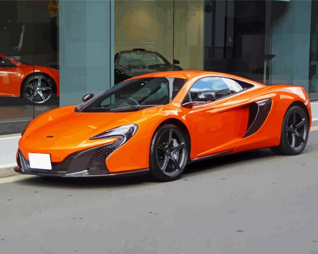 Orange Mclaren Car paint by numbers