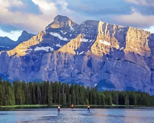 Outdoors Mountains Landscape paint by numbers