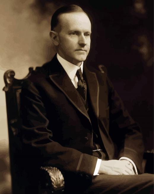Vintage Calvin Coolidge paint by numbers