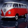 Red Volkswagen Kombi paint by numbers