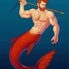 Redhead Merman Art paint by numbers