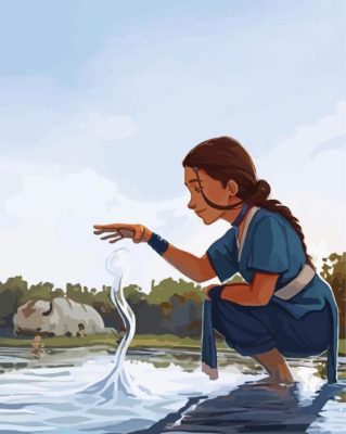 Katara Anime Girl Character paint by numbers