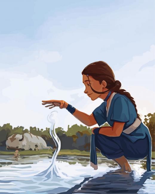 Katara Anime Girl Character paint by numbers