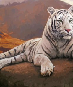 Aesthetic White Tiger paint by numbers