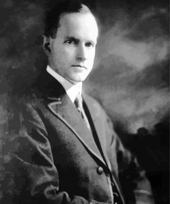 Calvin Coolidge In Black And White piant by numbers