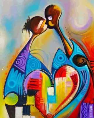 Abstract Black Love paint by numbers