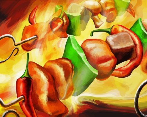 Abstract Food Art paint by numbers