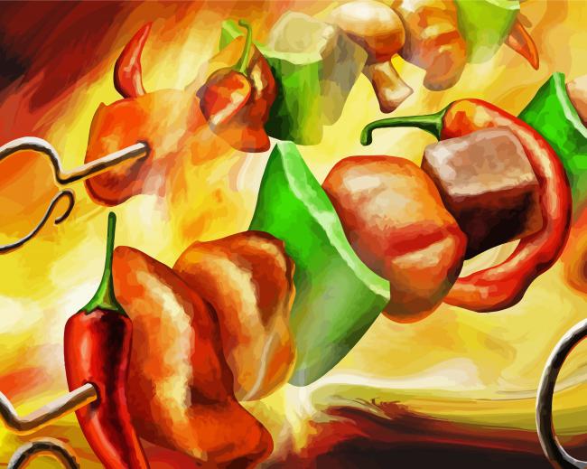 Abstract Food Art paint by numbers