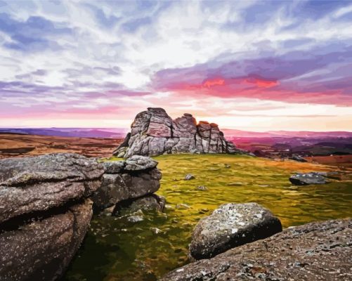Aesthetic Dartmoor National Park paint by numbers