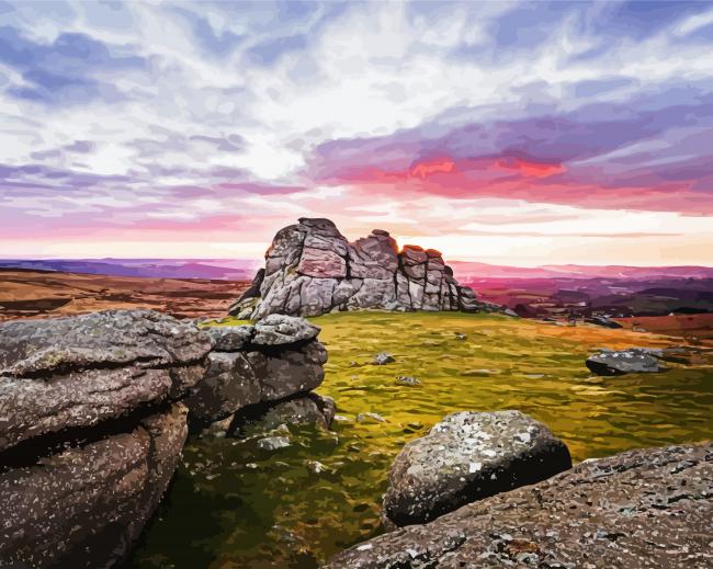 Aesthetic Dartmoor National Park paint by numbers
