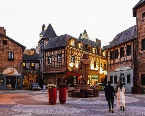 Aesthetic French Village paint by numbers