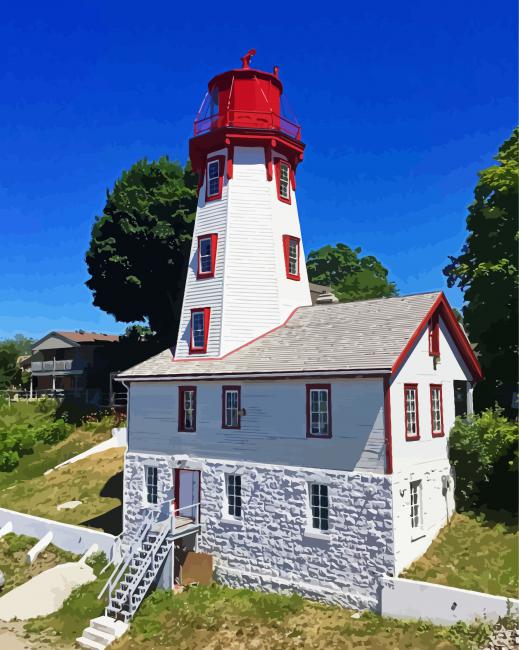 Aesthetic Kincardine Lighthouse paint by numbers