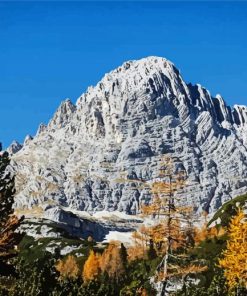 Aesthetic Mountains And Birch Trees paint by numbers