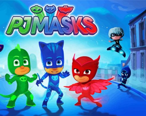 PJ Masks Animation Poster paint by numbers