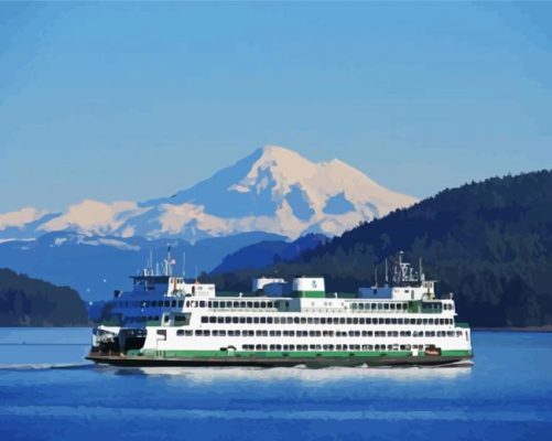 Aesthetic Seattle Ferry paint by numbers