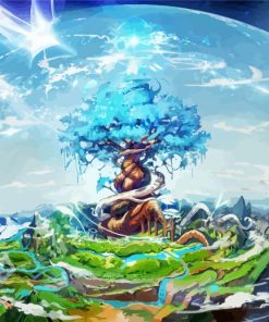 Aesthetic Yggdrasil World Tree paint by numbers