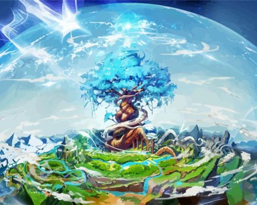 Aesthetic Yggdrasil World Tree paint by numbers