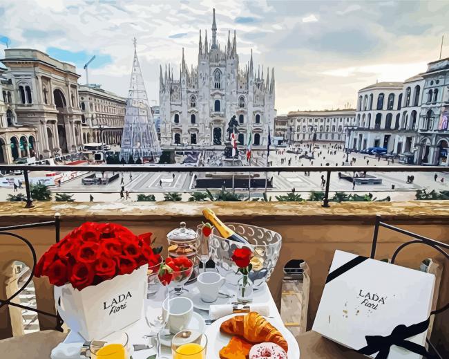 Aesthetic Breakfast In Milan paint by numbers
