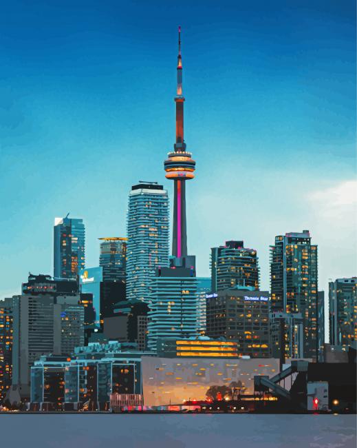 Aesthetic Cn Tower paint by numbers