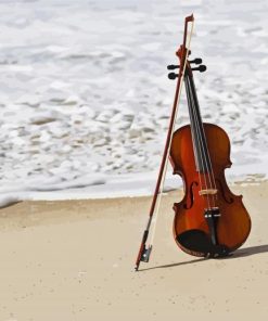 Aesthetic Violin In Beach paint by numbers