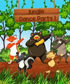 Dancing Animals Cartoon paint by numbers