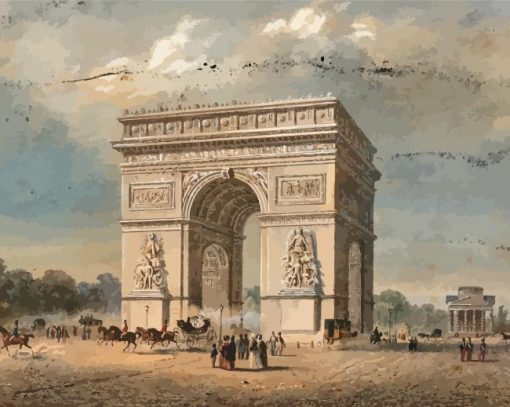 Triumphal Arch In Paris paint by numbers